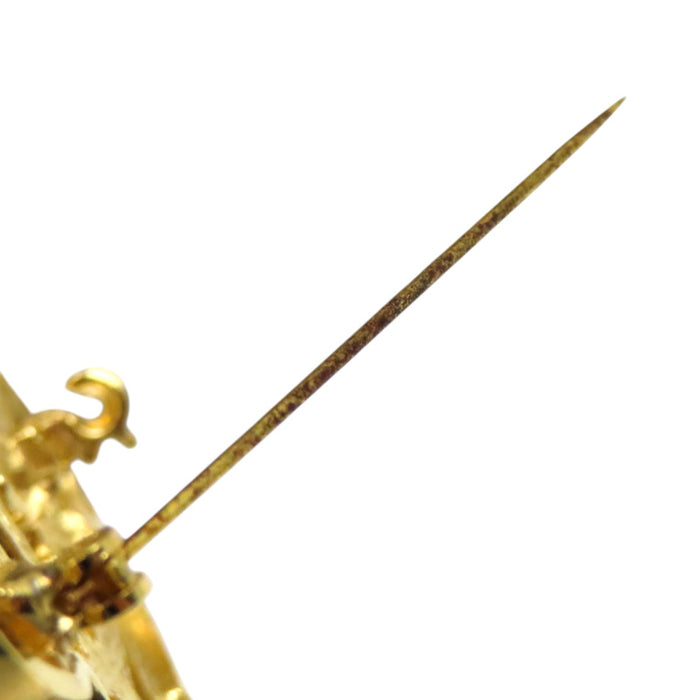 Dior Vintage Gold-Colored Metal Emblem Logo Pin Brooch