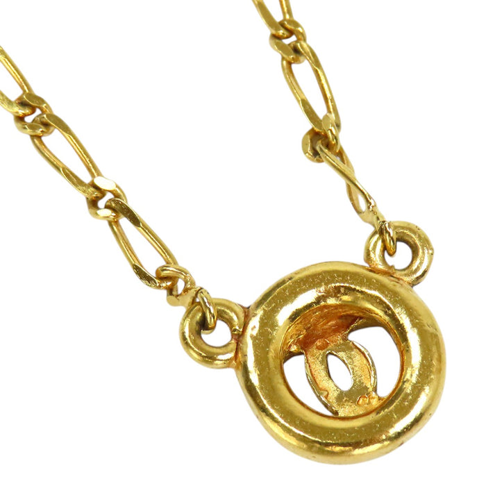 CHANEL  
COCO CC Cercle Logo Métal Couleur Or  
Collier Rond Vintage Coco Mark