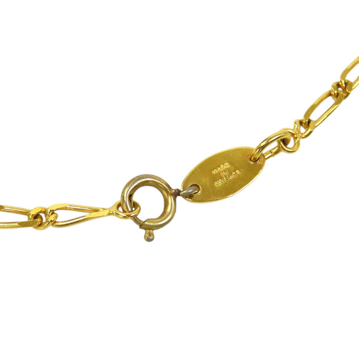 CHANEL  
COCO CC Cercle Logo Métal Couleur Or  
Collier Rond Vintage Coco Mark