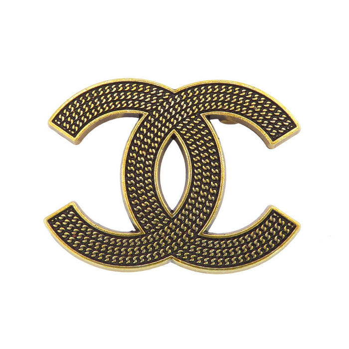 CHANEL  
B21 K CC COCO Gold Color Metal  
Coco Mark Brooch