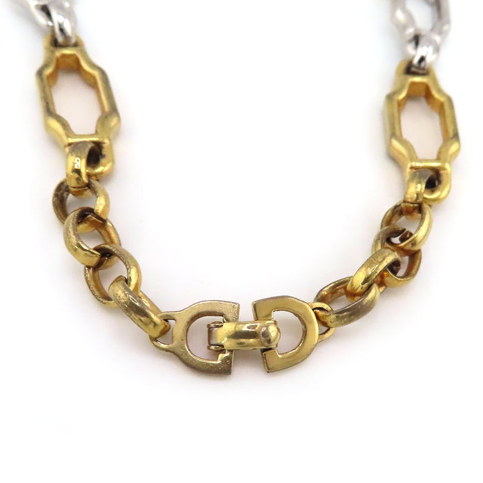 Dior  
Collier chaîne combinée avec logo vintage mixé