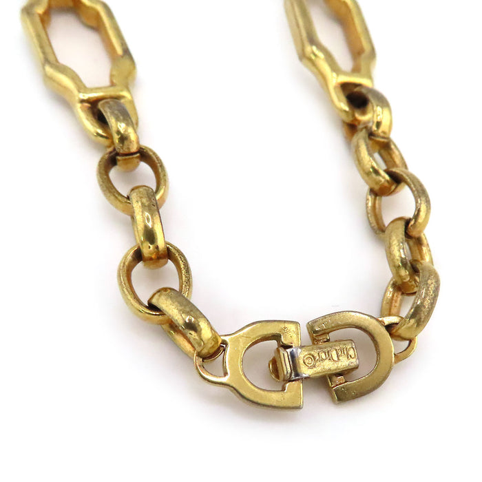 Dior  
Collier chaîne combinée avec logo vintage mixé