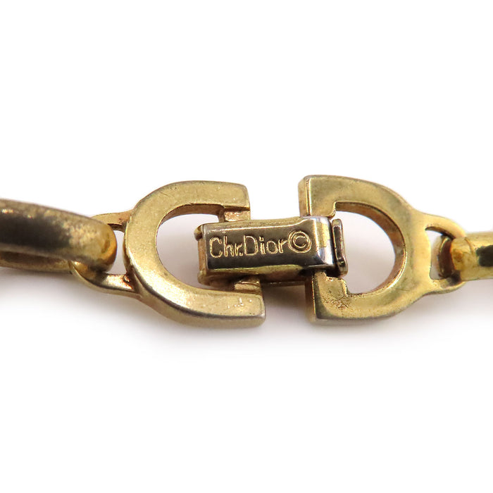 Dior  
Collier chaîne combinée avec logo vintage mixé