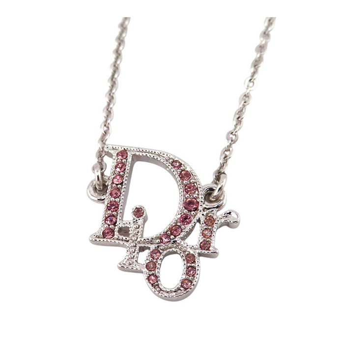 Dior 
シルバーカラーメタル カラーストーン 
DIOR ロゴ ラインストーン ネックレス