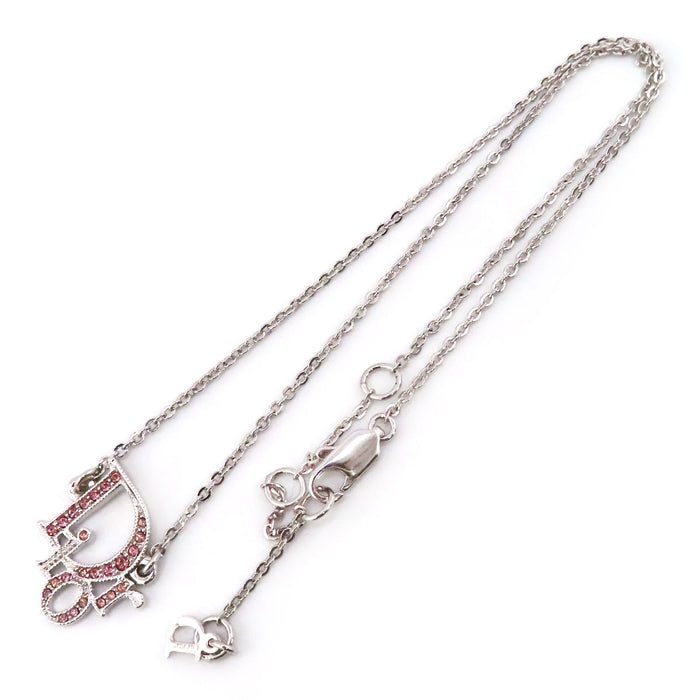 Dior 
シルバーカラーメタル カラーストーン 
DIOR ロゴ ラインストーン ネックレス