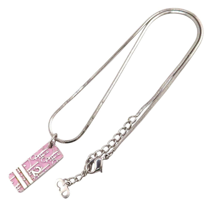 Dior  
Collier plaque Trotteur numéro 2 en métal couleur argent
