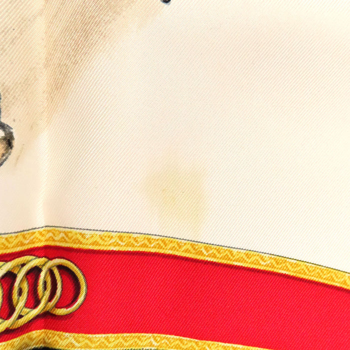 HERMES 
Grand carré soie 
Carré 90 Le General LA Hotte Foulard 
École nationale d'équitation française