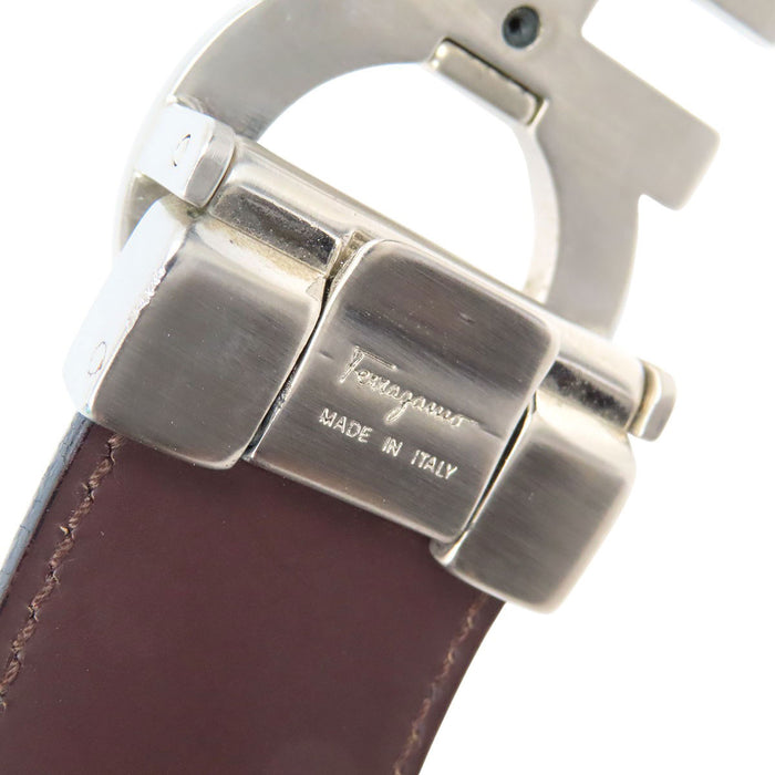 Salvatore Ferragamo  
Cintura reversibile in pelle con doppio Gancini in metallo color argento