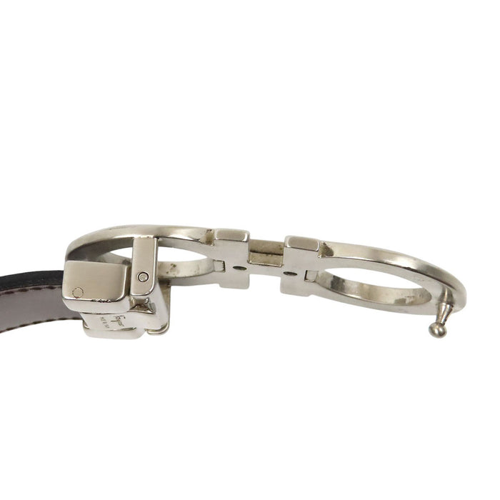 Salvatore Ferragamo  
Cintura reversibile in pelle con doppio Gancini in metallo color argento