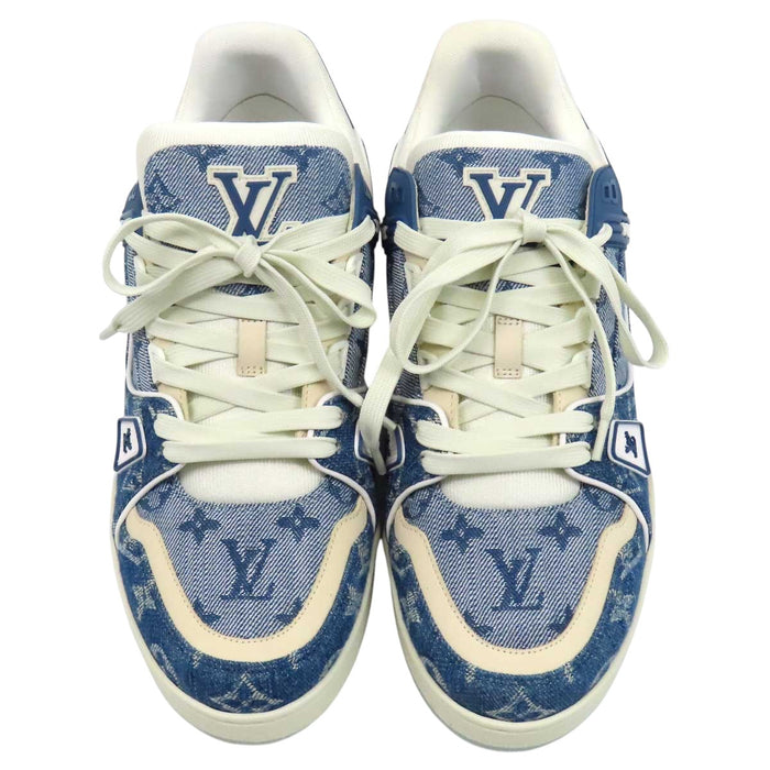 LOUIS VUITTON 
マリーヌ レースアップ 
LV トレイナー ライン デニム スニーカー 
モノグラム