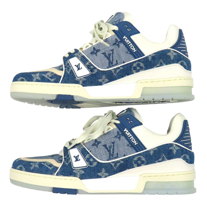 LOUIS VUITTON 
マリーヌ レースアップ 
LV トレイナー ライン デニム スニーカー 
モノグラム