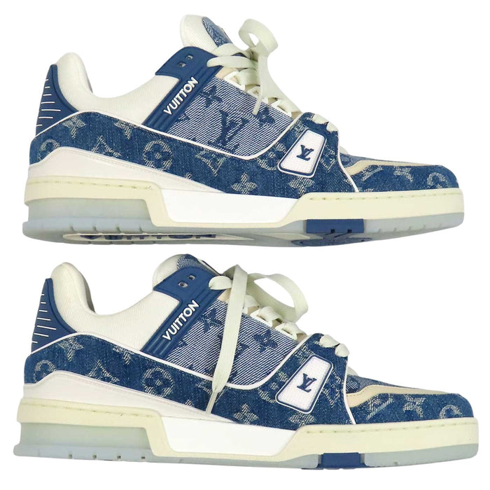 LOUIS VUITTON 
マリーヌ レースアップ 
LV トレイナー ライン デニム スニーカー 
モノグラム