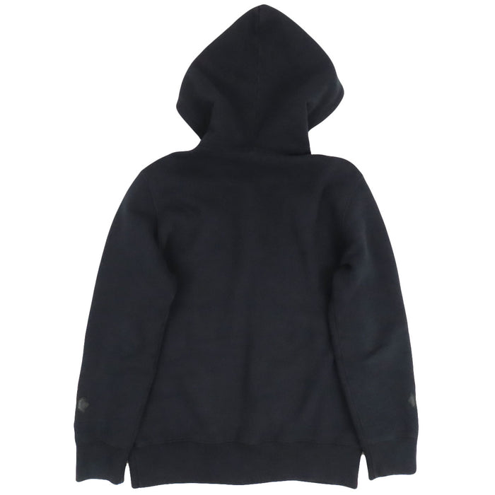 CHROME HEARTS 
Felpa CH con cerniera a pugnale, doppia cerniera, cotone, pelle, interno felpato 
Maniche con patch a croce, felpa con cappuccio e zip