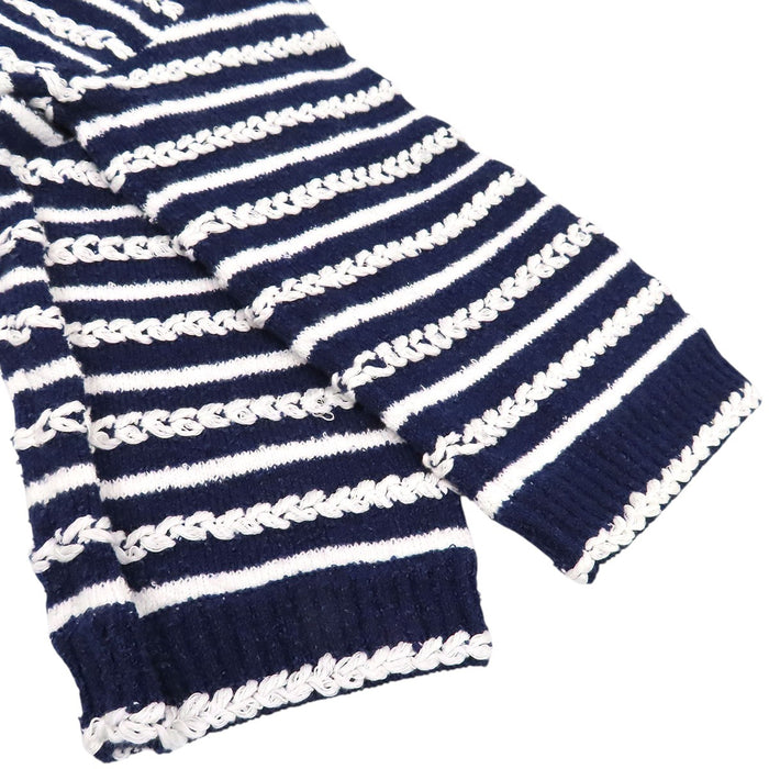 CHANEL  
COCO CC Bouton Coco Manches trois-quarts Coton  
Maille rayée avec logo Coco