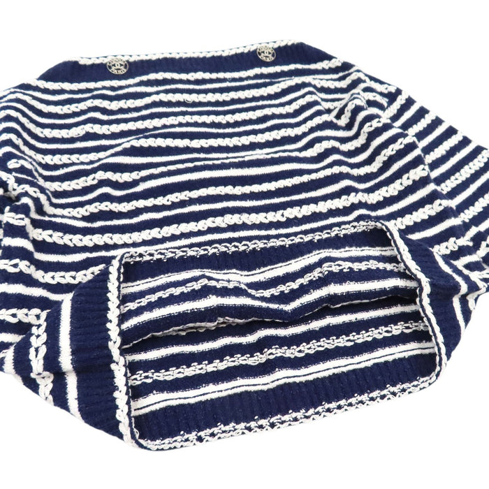 CHANEL  
COCO CC Bouton Coco Manches trois-quarts Coton  
Maille rayée avec logo Coco