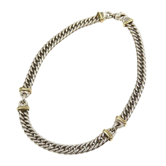 TIFFANY&Co. 
TIFFANY ヴィンテージ 喜平 カーブ シルバー イエローゴールド 
コンビ ロープ チェーン ネックレス