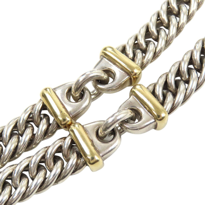 TIFFANY&Co. 
TIFFANY ヴィンテージ 喜平 カーブ シルバー イエローゴールド 
コンビ ロープ チェーン ネックレス