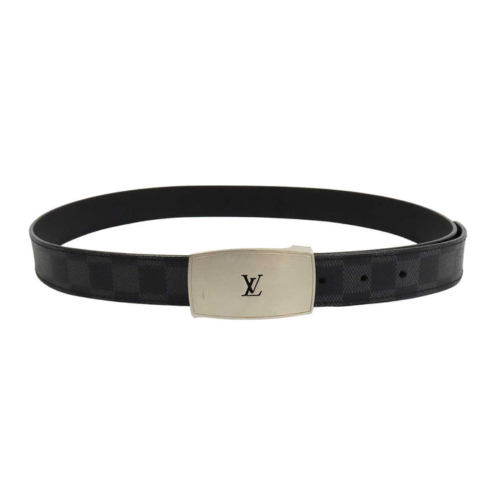 LOUIS VUITTON 
LV カット シルバーカラー金具 
ダミエグラフィット サンチュール LV CUT ベルト