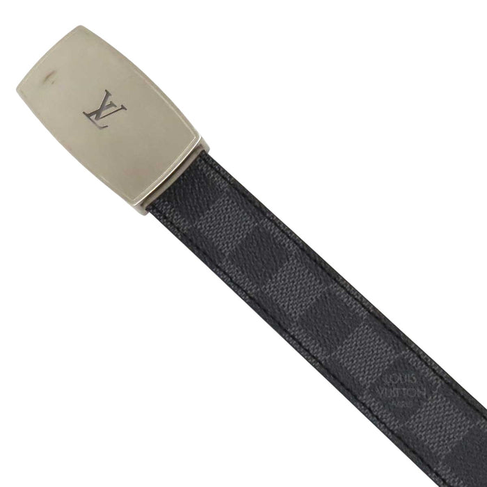 LOUIS VUITTON 
LV カット シルバーカラー金具 
ダミエグラフィット サンチュール LV CUT ベルト