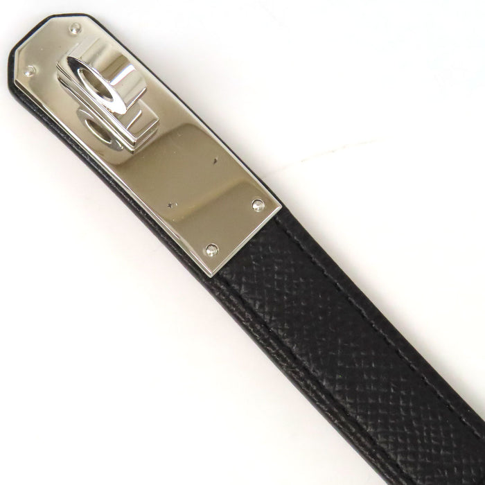 HERMES 
ロゴ X刻印 16年製 ゴールドカラーメタル 
ケリー バックル レザー ベルト 18MM
