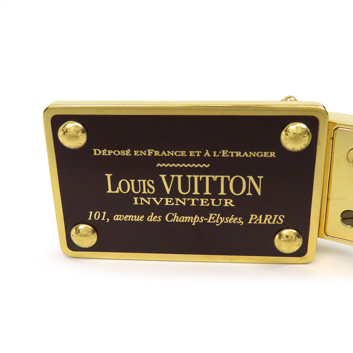 LOUIS VUITTON 
LV ロゴ レザー リバーシブル ゴールドカラー金具 
ダミエ サンチュール アヴァントゥール ベルト