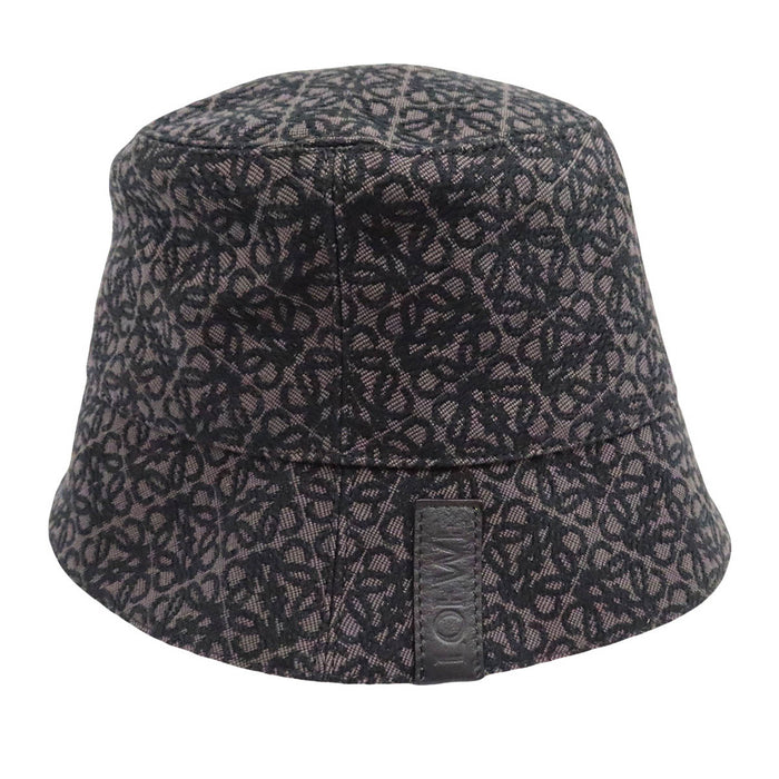 LOEWE 
Cappello a secchiello reversibile in cotone con logo e motivo anagramma
