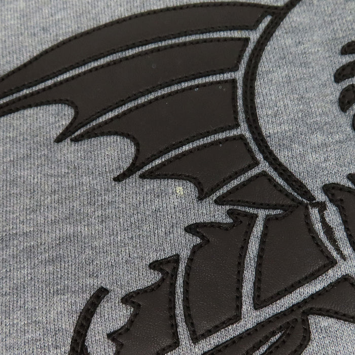 HERMES  
Felpa H Ash con patch in pelle, pelle di agnello e cotone  
Felpa Exlibris Dragon
