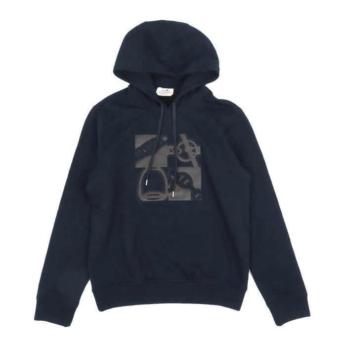 HERMES  
Leather Patch Sweatshirt  
Metallerie au Carre Metalier au Carre Hoodie