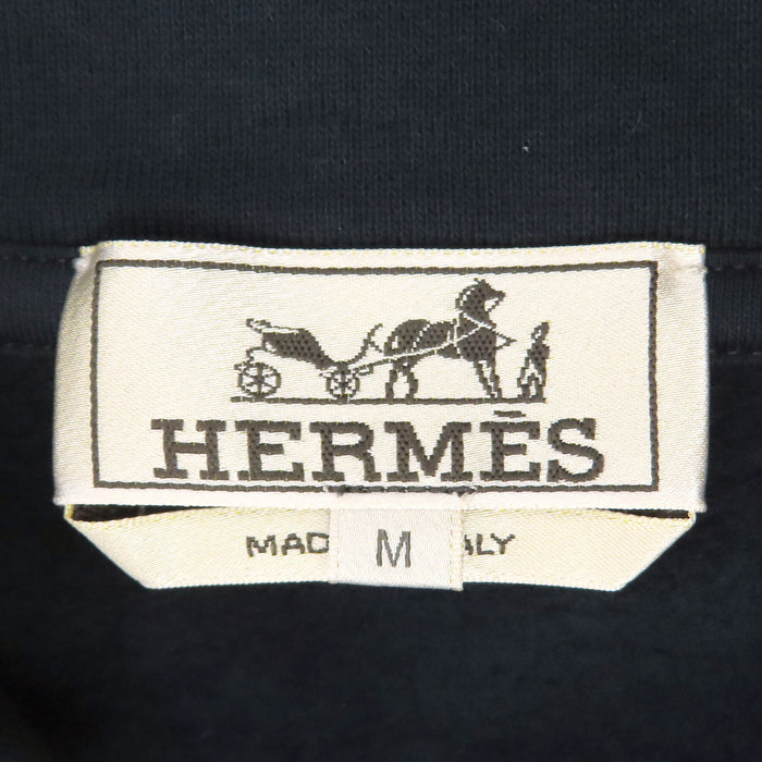 HERMES  
Leather Patch Sweatshirt  
Metallerie au Carre Metalier au Carre Hoodie