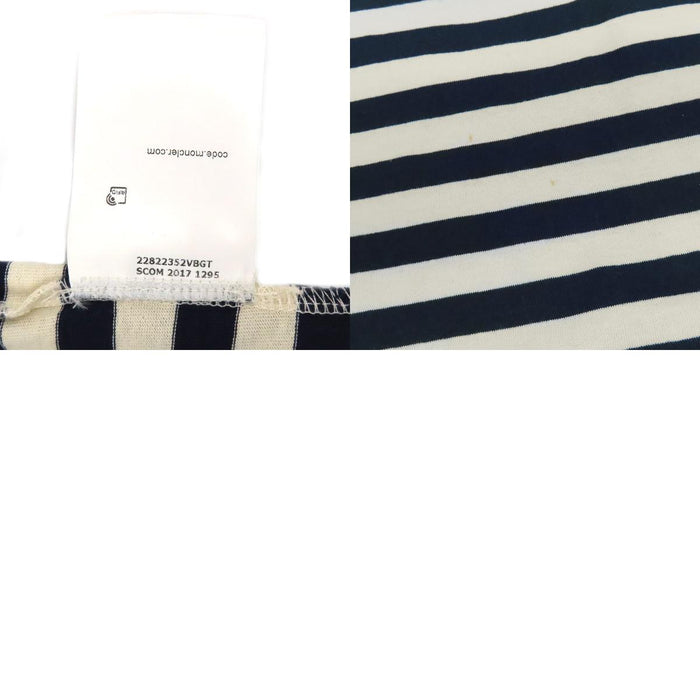 MONCLER 
Patch logo in cotone 
Maglia girocollo a righe con maniche corte
