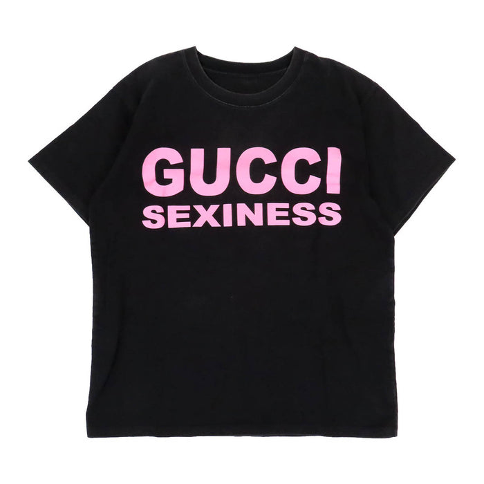 GUCCI 
フロントロゴ コットン 
ロゴ SEXINESS プリント 半袖 Tシャツ