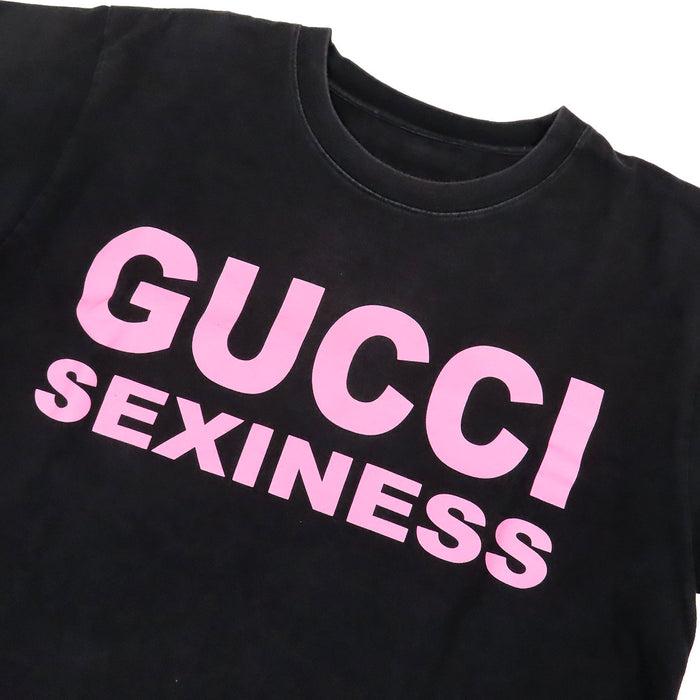 GUCCI 
フロントロゴ コットン 
ロゴ SEXINESS プリント 半袖 Tシャツ