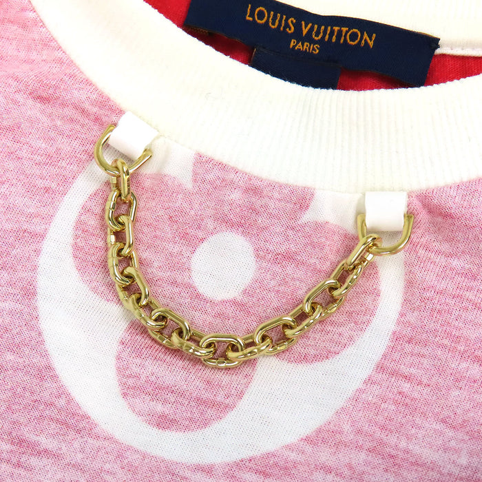 LOUIS VUITTON 
T-shirt en coton à motif LV dégradé 
Monogramme Sunset inversé