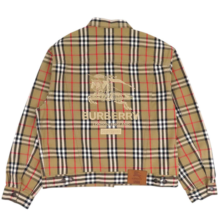 Supreme 
×Burberry 22SS Denim Trucker Jacket Nova Check 
Burberry Collaboration Denim Trucker Jacket