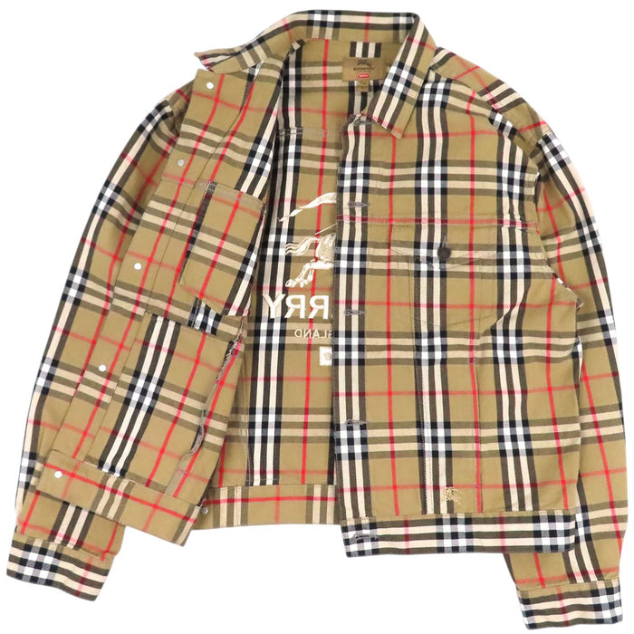 Supreme 
×Burberry 22SS Denim Trucker Jacket Nova Check 
Burberry Collaboration Denim Trucker Jacket