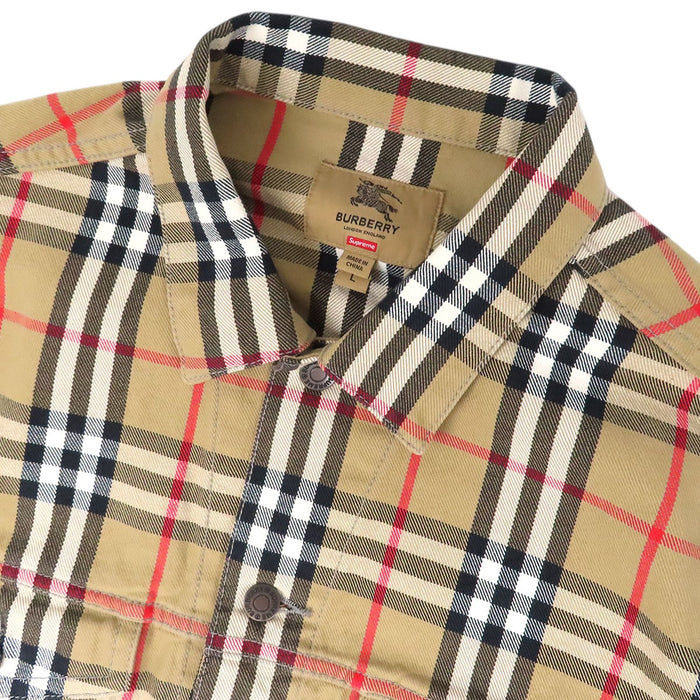 Supreme 
×Burberry 22SS Denim Trucker Jacket Nova Check 
Burberry Collaboration Denim Trucker Jacket