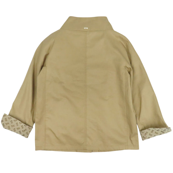 Herno  
Bouton à manche en H  
Veste col montant en coton avec plaque logo