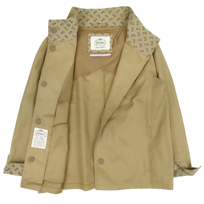Herno  
Bouton à manche en H  
Veste col montant en coton avec plaque logo