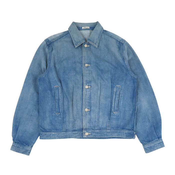 25SS AURALEE SELVEDGE FADED LIGHT DENIM BLOUSON Logo Button 
Auralee Selvedge Faded Light Denim Blouson