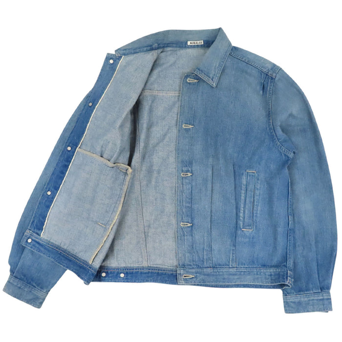 25SS AURALEE SELVEDGE FADED LIGHT DENIM BLOUSON Logo Button 
Auralee Selvedge Faded Light Denim Blouson
