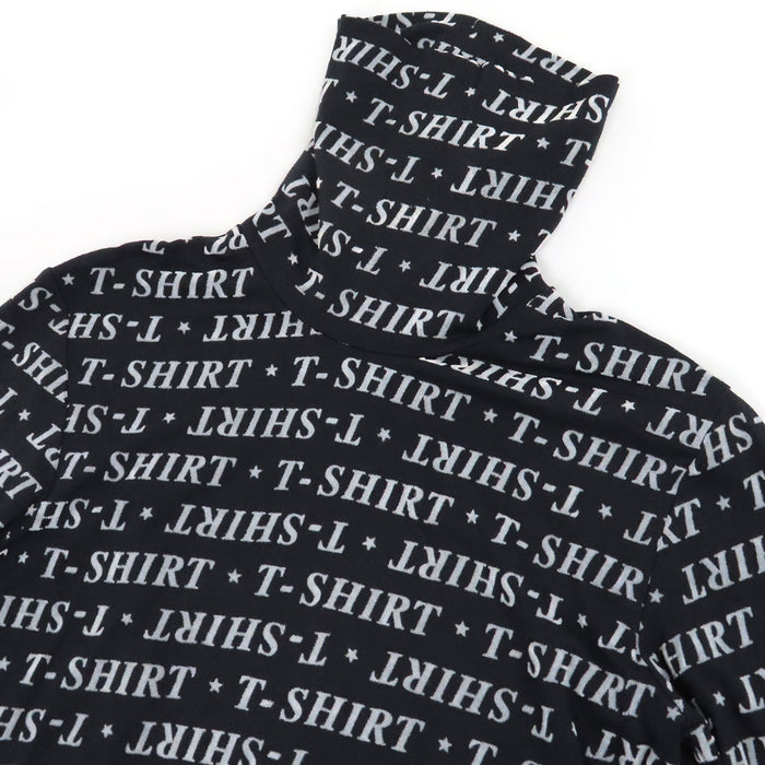 BALENCIAGA  
T-shirt à motif intégral  
Col montant logo manches longues cut and sew
