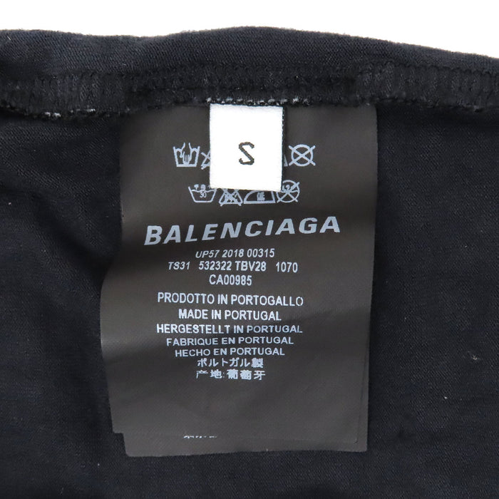 BALENCIAGA  
T-shirt à motif intégral  
Col montant logo manches longues cut and sew