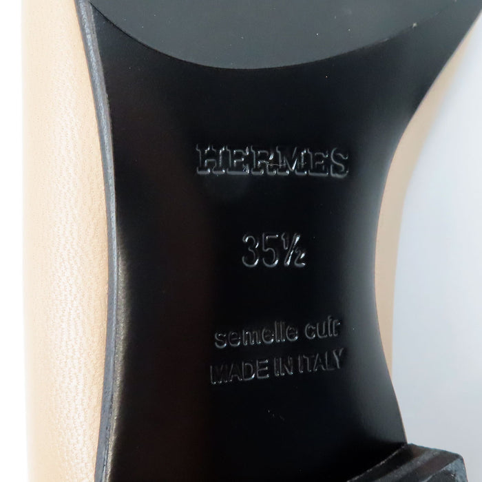 HERMES 
レザー H アッシュ ロゴ 
モカシン パリ