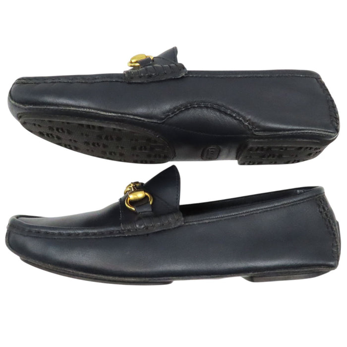 GUCCI
Chaussures de conduite en cuir avec ferrures dorées et mors de cheval