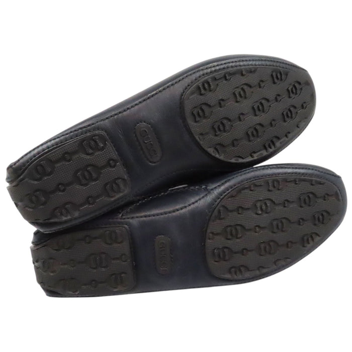 GUCCI
Chaussures de conduite en cuir avec ferrures dorées et mors de cheval