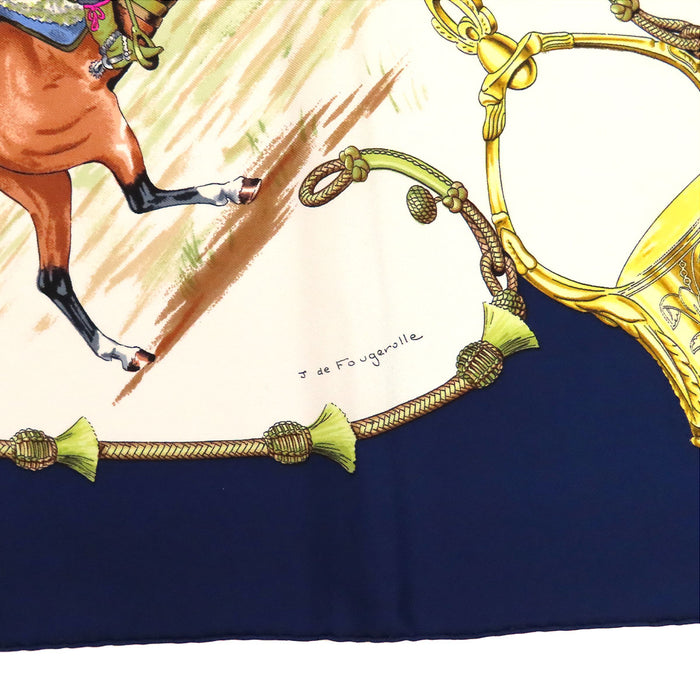 HERMES  
大方巾 絲巾  
Carré 90 Pampa 盤馬 絲巾