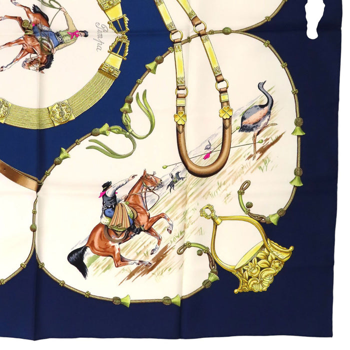HERMES  
大方巾 絲巾  
Carré 90 Pampa 盤馬 絲巾