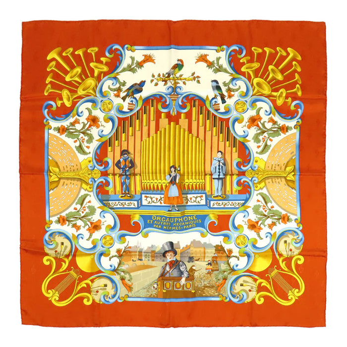 HERMES  
管风琴与机械乐器 大方巾 丝绸  
Carré 90 ORGAUPHONE ET AUTRES MECANIQUES
