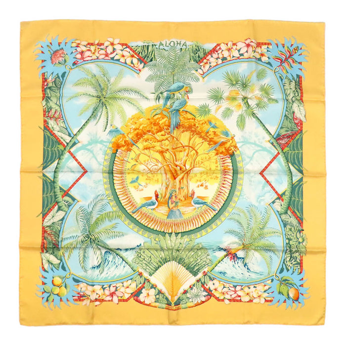 HERMES  
Foulard grand format en soie Hawaï  
Carré 90 ALOHA アロハ