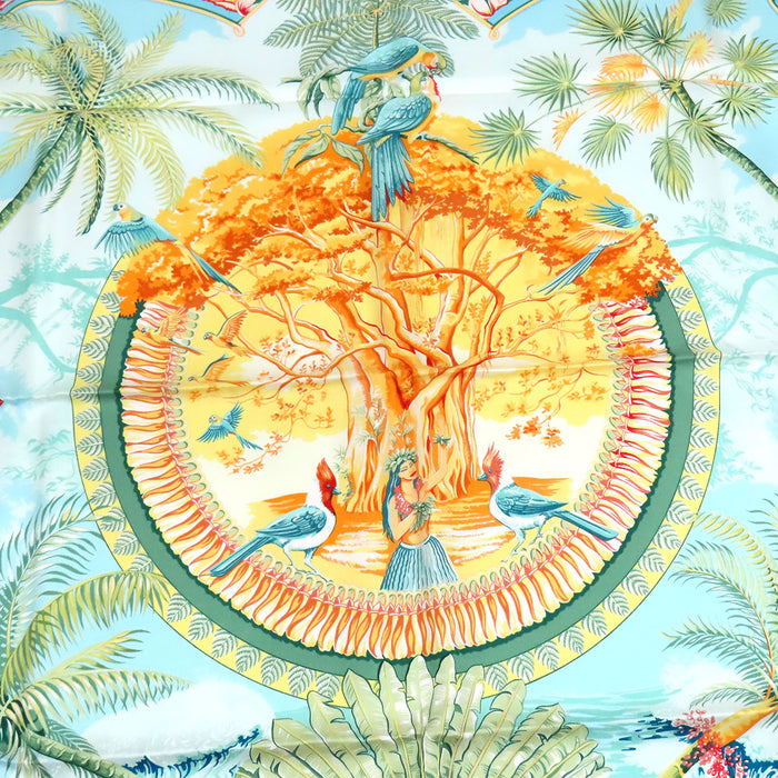 HERMES  
Foulard grand format en soie Hawaï  
Carré 90 ALOHA アロハ